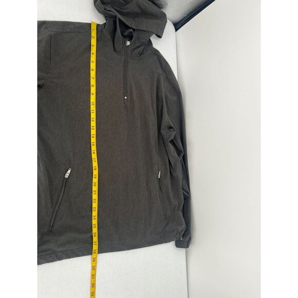 Linksoul L Gray Quarter-Zip Hooded Golf Pullover - Picture 3 of 10